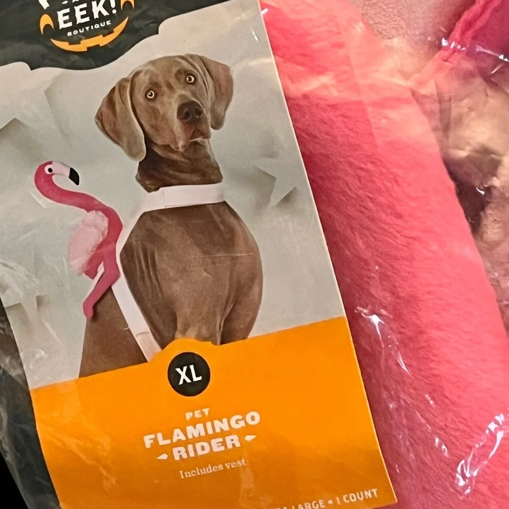 Hyde & EEK Flamingo Rider Dog Costume XL Halloween Pink Pet Apparel Outfit New
